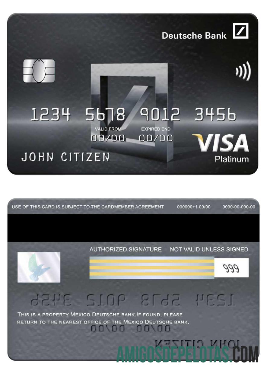 Mexico Deutsche Bank Visa Platinum Card example